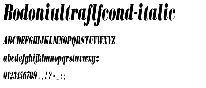 BodoniUltraFLFCond-Italic police