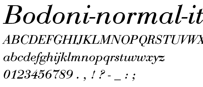 Bodoni-Normal-Italic font