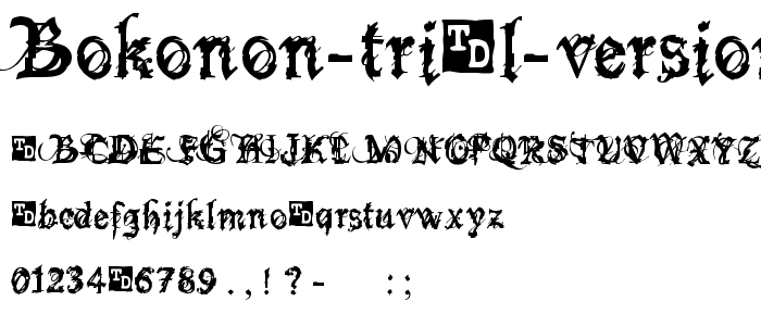Bokonon Trial Version font