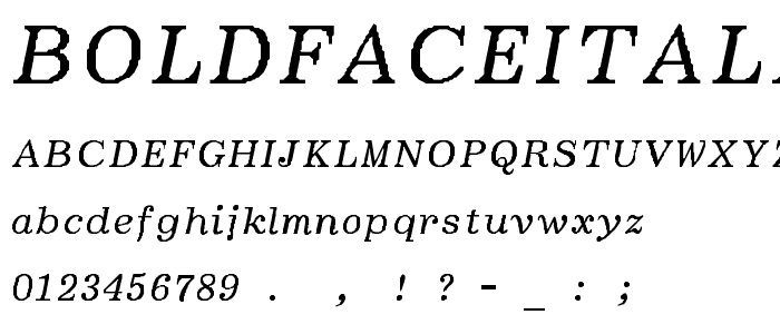BoldfaceItalic-SemiBold-Italic font