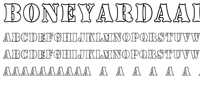 Boneyard Army font