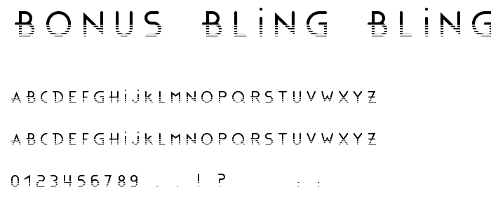 Bonus Bling Bling font