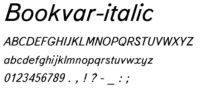 Bookvar Italic font