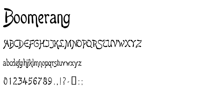 Boomerang font