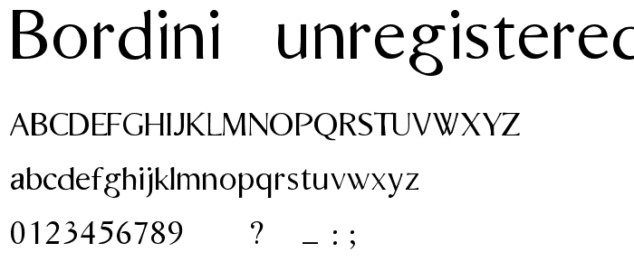Bordini (Unregistered) font