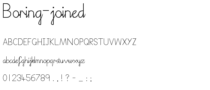 Boring Joined font