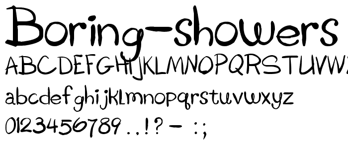 Boring Showers font