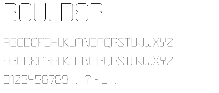Boulder font