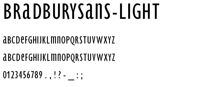BradburySans-Light font
