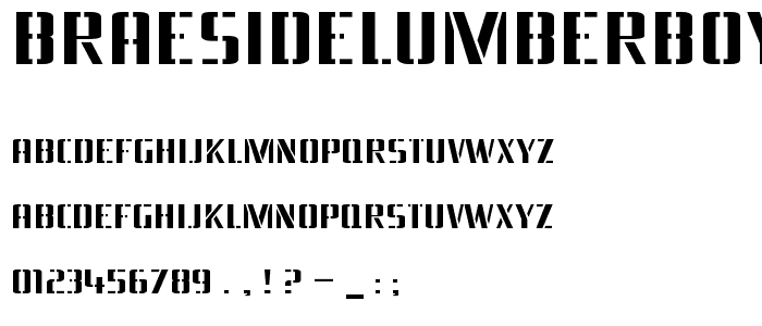 BraesideLumberboy Regular font