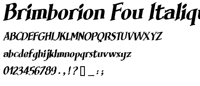 Brimborion Fou Italique font