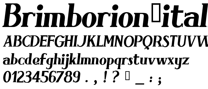 Brimborion Italique font