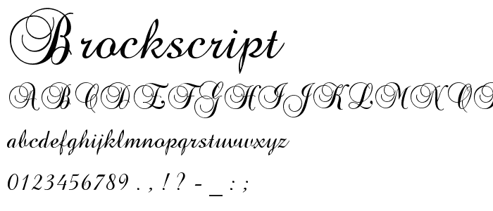 BrockScript font