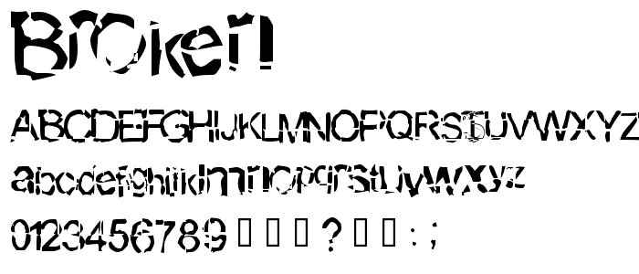 Broken font