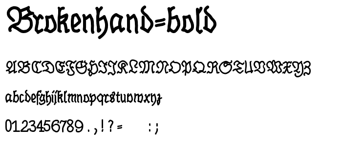BrokenHand-Bold font