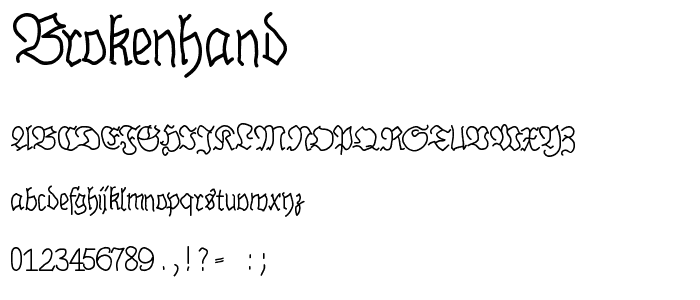 BrokenHand font