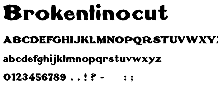 BrokenLinoCut font