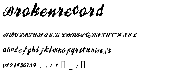 BrokenRecord font
