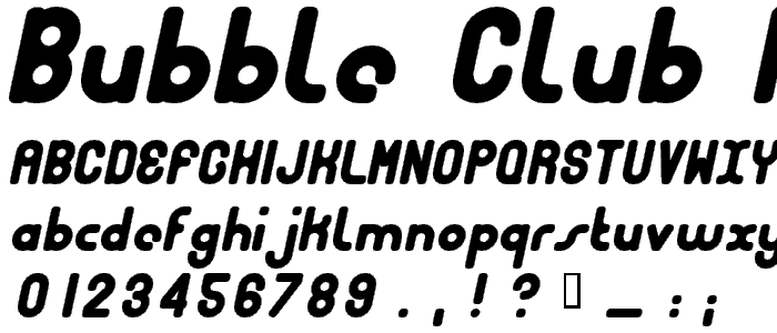 Bubble Club Italic police