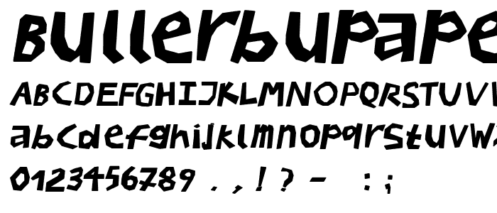 BullerBuPapercut-BoldOblique font
