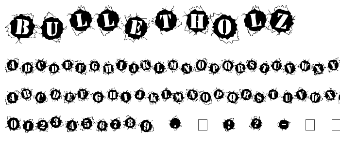 BulletHolz font