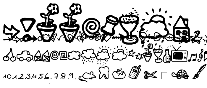 A preview of the BulletMix2 font, showing uppercase, lowercase, and numeric characters