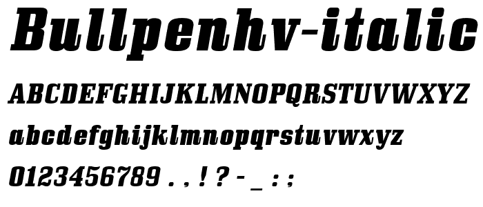 BullpenHv-Italic font