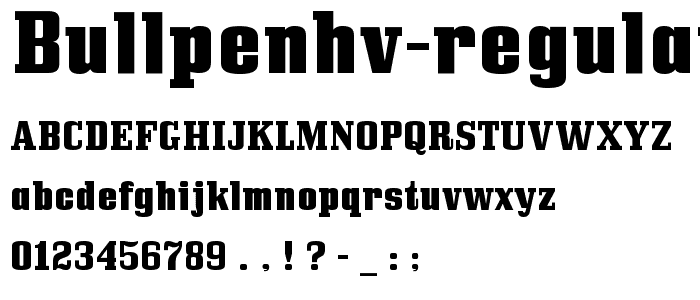 BullpenHv-Regular font