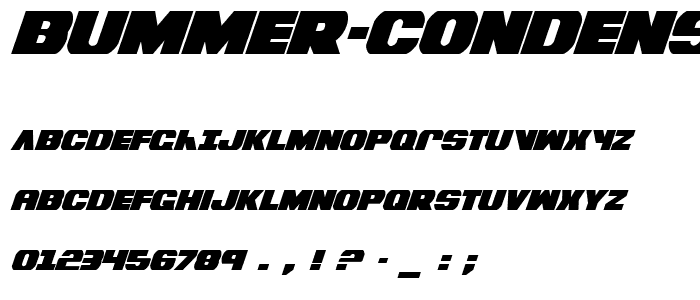 Bummer Condensed Italic font