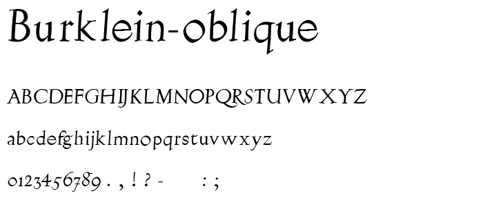 Burklein-Oblique font