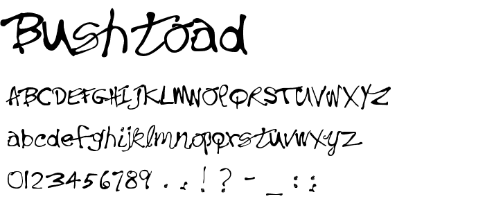 BushToad font