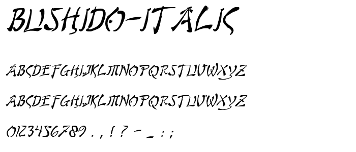 Bushido Italic font