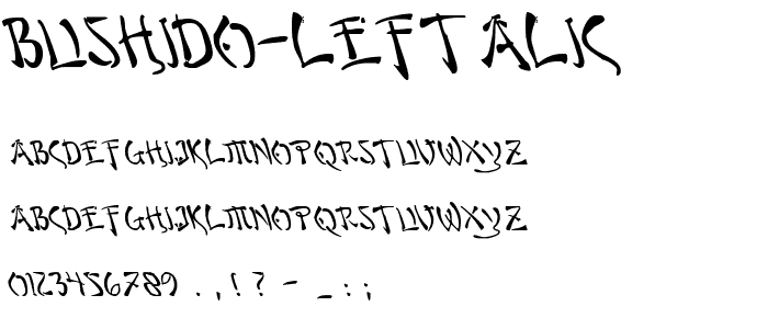 Bushido Leftalic font