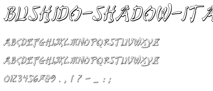 Bushido Shadow Italic font