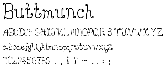 Buttmunch font