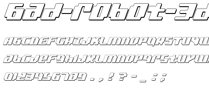 bad robot 3d italic font