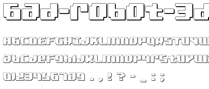 bad robot 3d font