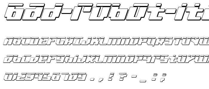 bad robot ital3dl font