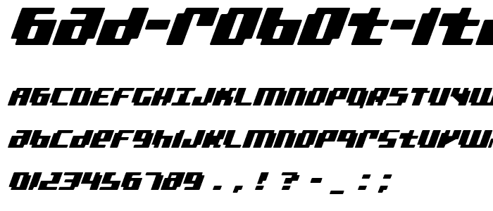 bad robot italic font