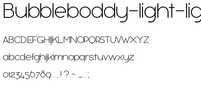 bubbleboddy light Light font
