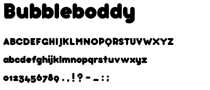 bubbleboddy font