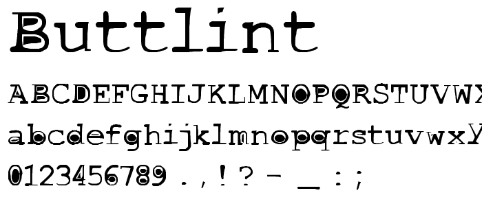 buttlint font