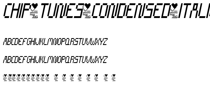 CHIP TUNES Condensed Italic font