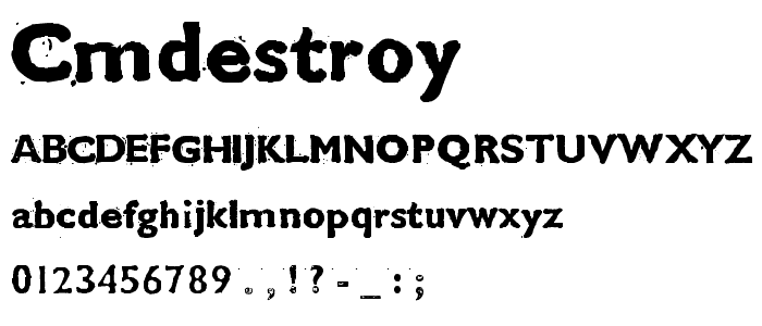 CMDestroy font