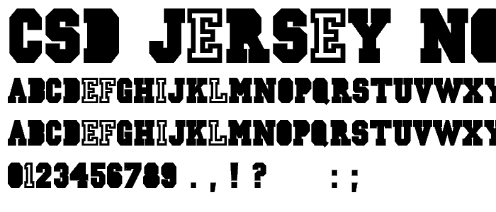 CSD-JERSEY-Normal font