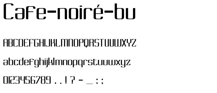 Cafe Noiré BV font