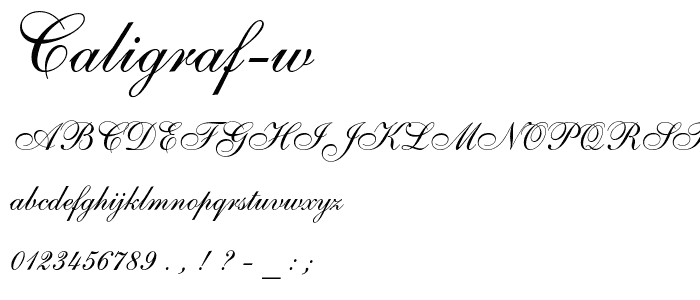 Caligraf W font
