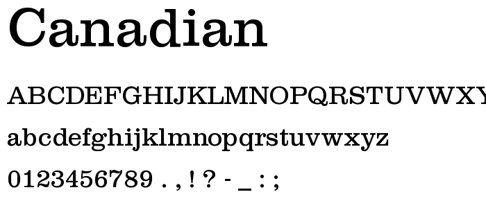 Canadian font