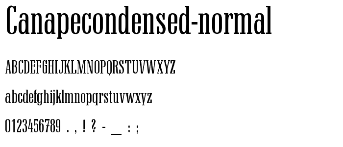 CanapeCondensed Normal font