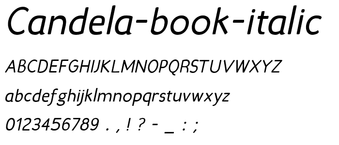 Candela-Book-Italic font